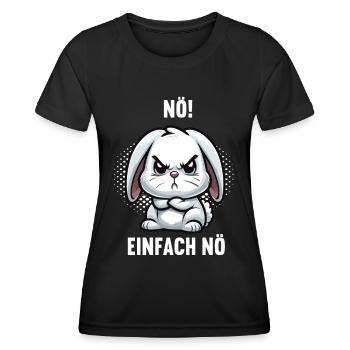 Nö Einfach Nö Kaninchen Hase Hasen langohr häschen - Frauen Funktions-T-Shirt - Schwarz - Vorne - AI Model Female 172 light (172cm)
