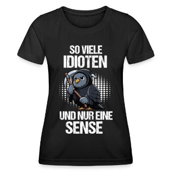 So Viele Idioten Taube Tauben Taubenzüchter vogel - Frauen Funktions-T-Shirt - Schwarz - Vorne - AI Model Female 172 light (172cm)