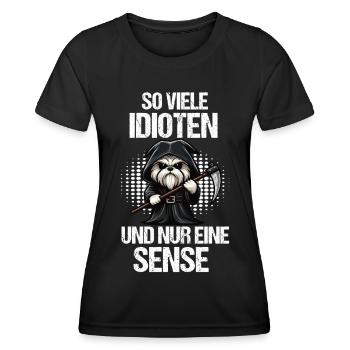 So Viele Idioten Malteser Malteserbesitzer Maltese - Frauen Funktions-T-Shirt - Schwarz - Vorne - AI Model Female 172 light (172cm)