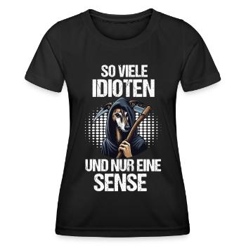 So Viele Idioten Whippet Windhund Whippets - Frauen Funktions-T-Shirt - Schwarz - Vorne - AI Model Female 172 light (172cm)