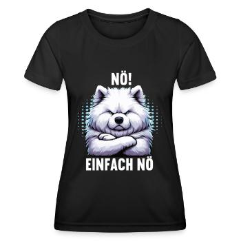 Nö Einfach Nö Samojede Samojedenbesitzer - Frauen Funktions-T-Shirt - Schwarz - Vorne - AI Model Female 172 light (172cm)