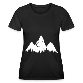 Tree - Mountain - (3) - Women's Functional T-Shirt - black - Front - AI Model Female 172 light (172cm)
