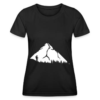Mountain - Hiking - (13) - Women's Functional T-Shirt - black - Front - AI Model Female 172 light (172cm)