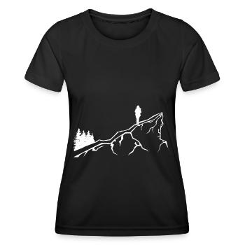 Mountain - Hiking - (22) - Women's Functional T-Shirt - black - Front - AI Model Female 172 light (172cm)