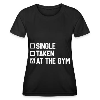 Single im Fitnessstudio aufgenommen - Frauen Funktions-T-Shirt - Schwarz - Vorne - AI Model Female 172 light (172cm)