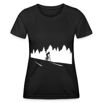 Arbres - Cyclisme - (7) - T-shirt sport Femme - noir - Devant - AI Model Female 172 light (172cm)