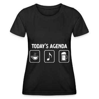Today's agenda - Beer - Music - Women's Functional T-Shirt - black - Front - AI Model Female 172 light (172cm)