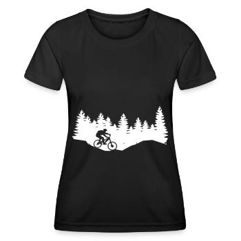 Arbres - Cyclisme - (9) - T-shirt sport Femme - noir - Devant - AI Model Female 172 light (172cm)