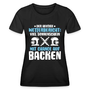 Bäcker Backen Bäckerin Bäckerei Baker Baking - Frauen Funktions-T-Shirt - Schwarz - Vorne - AI Model Female 172 light (172cm)