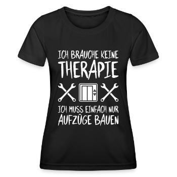 Aufzugsmonteur Aufzugsmechaniker Elevator Mechanic - Frauen Funktions-T-Shirt - Schwarz - Vorne - AI Model Female 172 light (172cm)