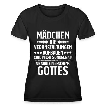 Veranstaltungstechniker Event Technician - Frauen Funktions-T-Shirt - Schwarz - Vorne - AI Model Female 172 light (172cm)