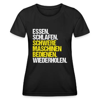 Baugeräteführer Kranführer Baggerfahrer Baugeräte - Frauen Funktions-T-Shirt - Schwarz - Vorne - AI Model Female 172 light (172cm)