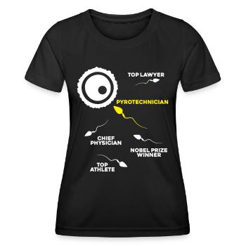 Pyrotechnician Fireworks Pyrotechnics Pyrotechnician - Women's Functional T-Shirt - black - Front - AI Model Female 172 light (172cm)
