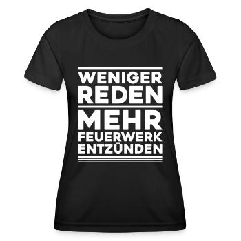Pyrotechniker Feuerwerk Pyrotechnik Pyrotechnician - Frauen Funktions-T-Shirt - Schwarz - Vorne - AI Model Female 172 light (172cm)