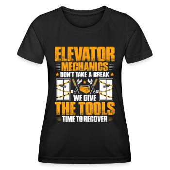 Elevator Fitter Elevator Mechanic Elevator Mechanic - Women's Functional T-Shirt - black - Front - AI Model Female 172 light (172cm)