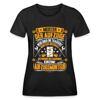 Elevator Fitter Elevator Mechanic Elevator Mechanic - Women's Functional T-Shirt - black - Front - AI Model Female 172 light (172cm)