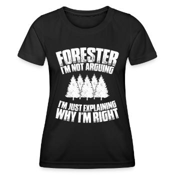 Forestier Forestier Forestier Forestier Ouvrier forestier Forêt - T-shirt sport Femme - noir - Devant - AI Model Female 172 light (172cm)