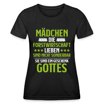 Förster Forstwirtschaft Forester Waldarbeiter Wald - Frauen Funktions-T-Shirt - Schwarz - Vorne - AI Model Female 172 light (172cm)