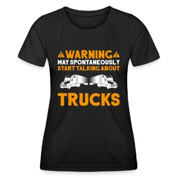 Chauffeur de camion Chauffeur de camion Chauffeur professionnel Camionneur - T-shirt sport Femme - noir - Devant - AI Model Female 172 light (172cm)