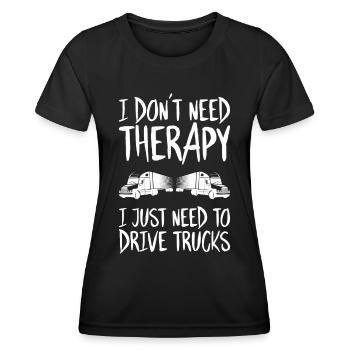 Truck driver Truck driver Professional driver Trucker - Women's Functional T-Shirt - black - Front - AI Model Female 172 light (172cm)