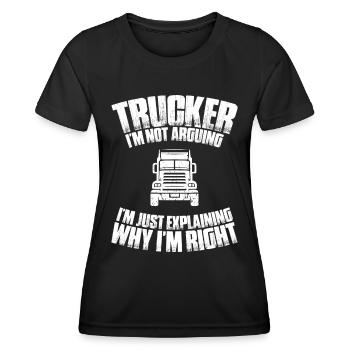 Truck driver Truck driver Professional driver Trucker - Women's Functional T-Shirt - black - Front - AI Model Female 172 light (172cm)