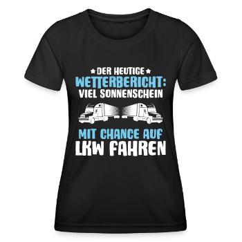 LKW-Fahrer Fernfahrer Berufskraftfahrer Trucker - Frauen Funktions-T-Shirt - Schwarz - Vorne - AI Model Female 172 light (172cm)