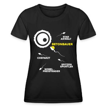 Betonbauer Stahlbetonbauer Concrete Worker - Frauen Funktions-T-Shirt - Schwarz - Vorne - AI Model Female 172 light (172cm)