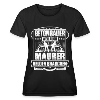 Betonbauer Stahlbetonbauer Concrete Worker - Frauen Funktions-T-Shirt - Schwarz - Vorne - AI Model Female 172 light (172cm)