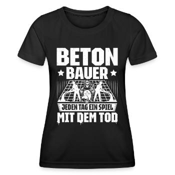 Betonbauer Stahlbetonbauer Concrete Worker - Frauen Funktions-T-Shirt - Schwarz - Vorne - AI Model Female 172 light (172cm)