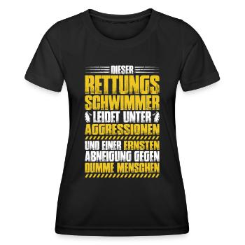 Rettungsschwimmer Wasserrettung Lifesaver - Frauen Funktions-T-Shirt - Schwarz - Vorne - AI Model Female 172 light (172cm)