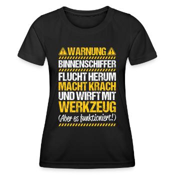 Binnenschiffer Binnenschifffahrt Binnenschiff - Frauen Funktions-T-Shirt - Schwarz - Vorne - AI Model Female 172 light (172cm)