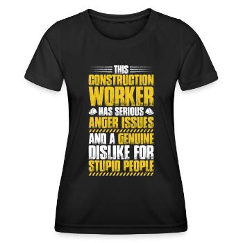 Construction worker Construction construction trade Construction profession Mason - Women's Functional T-Shirt - black - Front - AI Model Female 172 light (172cm)
