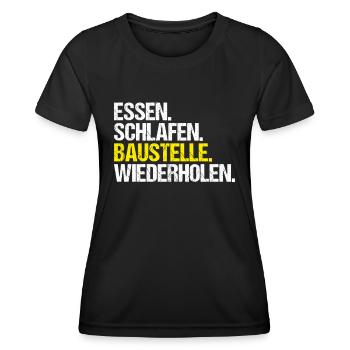 Bauarbeiter Baustelle Bauhandwerk Bauberuf Maurer - Frauen Funktions-T-Shirt - Schwarz - Vorne - AI Model Female 172 light (172cm)