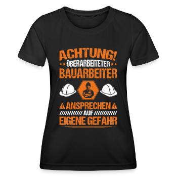 Bauarbeiter Baustelle Bauhandwerk Bauberuf Maurer - Frauen Funktions-T-Shirt - Schwarz - Vorne - AI Model Female 172 light (172cm)