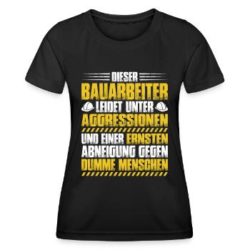 Bauarbeiter Baustelle Bauhandwerk Bauberuf Maurer - Frauen Funktions-T-Shirt - Schwarz - Vorne - AI Model Female 172 light (172cm)