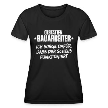 Bauarbeiter Baustelle Bauhandwerk Bauberuf Maurer - Frauen Funktions-T-Shirt - Schwarz - Vorne - AI Model Female 172 light (172cm)