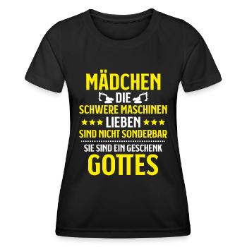 Baugeräteführer Kranführer Baggerfahrer Baugeräte - Frauen Funktions-T-Shirt - Schwarz - Vorne - AI Model Female 172 light (172cm)
