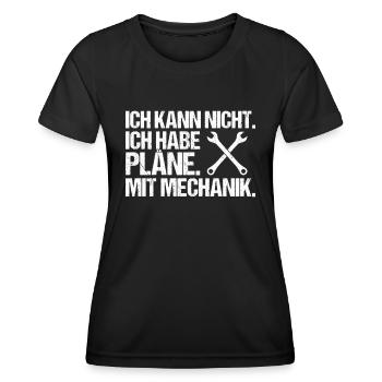 Mechaniker Mechanikerin Mechanik Mechanic - Frauen Funktions-T-Shirt - Schwarz - Vorne - AI Model Female 172 light (172cm)