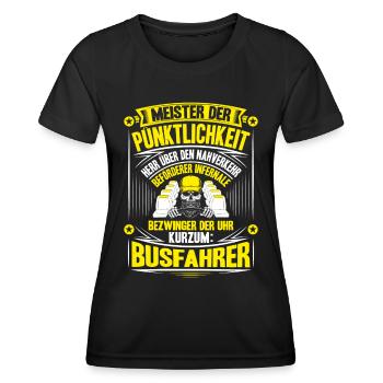 Busfahrer Bus Driver Busman Schulbusfahrer - Frauen Funktions-T-Shirt - Schwarz - Vorne - AI Model Female 172 light (172cm)