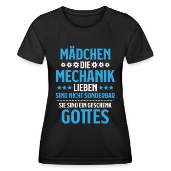 Mechaniker Mechanikerin Mechanik Mechanic - Frauen Funktions-T-Shirt - Schwarz - Vorne - AI Model Female 172 light (172cm)