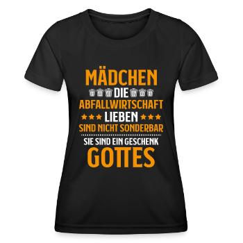 Fachkraft für Kreislauf- und Abfallwirtschaft - Frauen Funktions-T-Shirt - Schwarz - Vorne - AI Model Female 172 light (172cm)