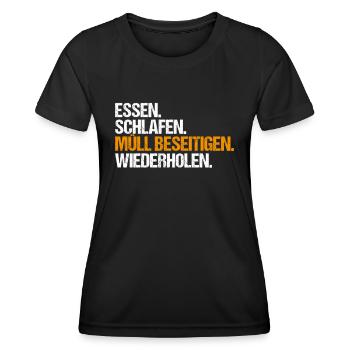 Fachkraft für Kreislauf- und Abfallwirtschaft - Frauen Funktions-T-Shirt - Schwarz - Vorne - AI Model Female 172 light (172cm)