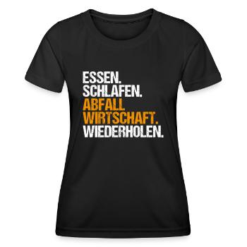Fachkraft für Kreislauf- und Abfallwirtschaft - Frauen Funktions-T-Shirt - Schwarz - Vorne - AI Model Female 172 light (172cm)