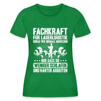 Fachkraft für Lagerlogistik Warehouse Worker Lager - Frauen Funktions-T-Shirt - Kelly Green - Vorne - AI Model Female 172 dark (172cm)