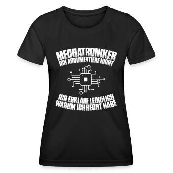Mechatroniker Mechatronik Mechatronics Engineer - Frauen Funktions-T-Shirt - Schwarz - Vorne - AI Model Female 172 light (172cm)