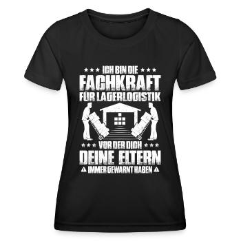 Fachkraft für Lagerlogistik Warehouse Worker Lager - Frauen Funktions-T-Shirt - Schwarz - Vorne - AI Model Female 172 light (172cm)