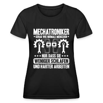 Mechatroniker Mechatronik Mechatronics Engineer - Frauen Funktions-T-Shirt - Schwarz - Vorne - AI Model Female 172 light (172cm)