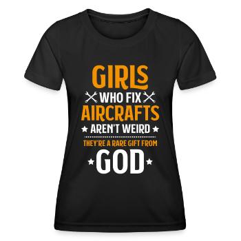 Fluggerätmechaniker Mécanicien d’aéronefs - T-shirt sport Femme - noir - Devant - AI Model Female 172 light (172cm)