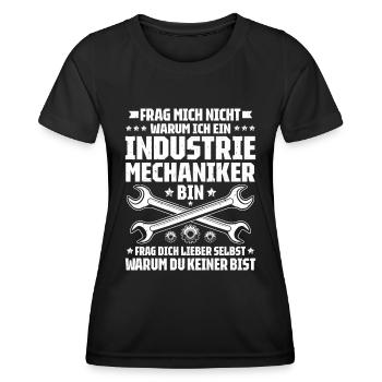 Industriemechaniker Industrial Mechanic - Frauen Funktions-T-Shirt - Schwarz - Vorne - AI Model Female 172 light (172cm)