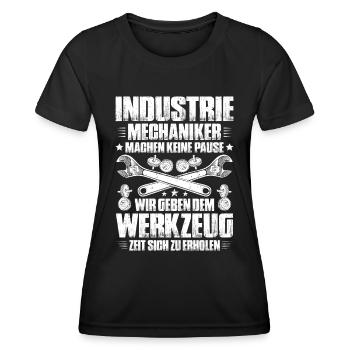 Industriemechaniker Industrial Mechanic - Frauen Funktions-T-Shirt - Schwarz - Vorne - AI Model Female 172 light (172cm)